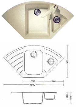 Мойка гранитная Schock Arco C150 Granit-Metal